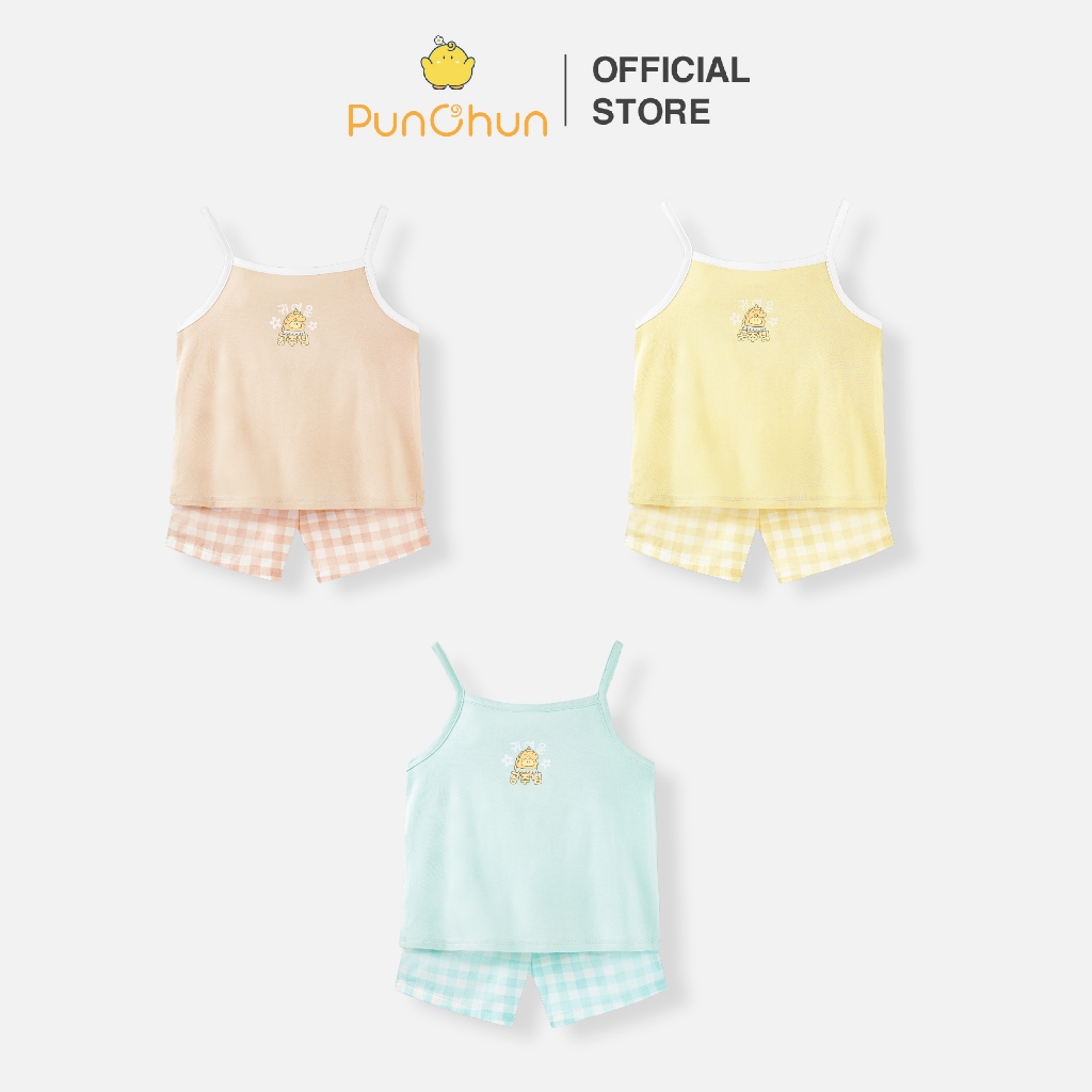 [PUNCHUN 6M-5Y] Bộ quần áo hai dây Punchun Cup cho bé gái