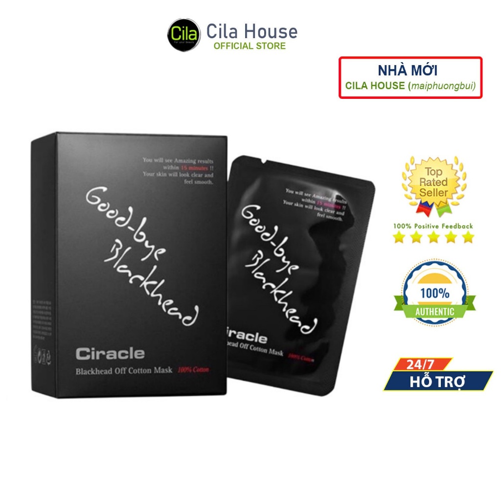 Miếng Đẩy Mụn Đầu Đen Ciracle Goodbye Blackhead Off Cotton Mask - Cila House