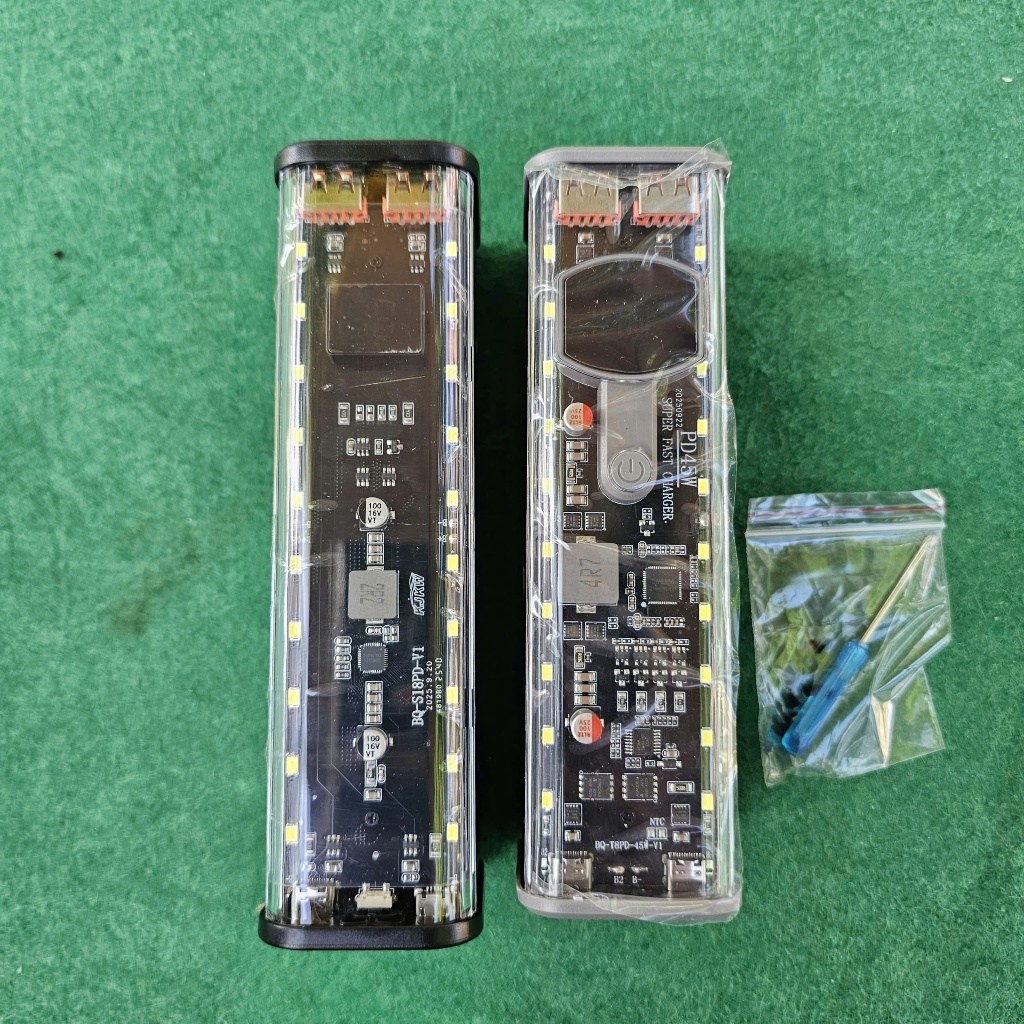 BỘ VỎ 8 PIN SẠC NHANH (22.5W -45W), BOX SẠC DỰ PHÒNG ĐIỆN THOẠI CHÂN LÒ XO DÙNG PIN 18650