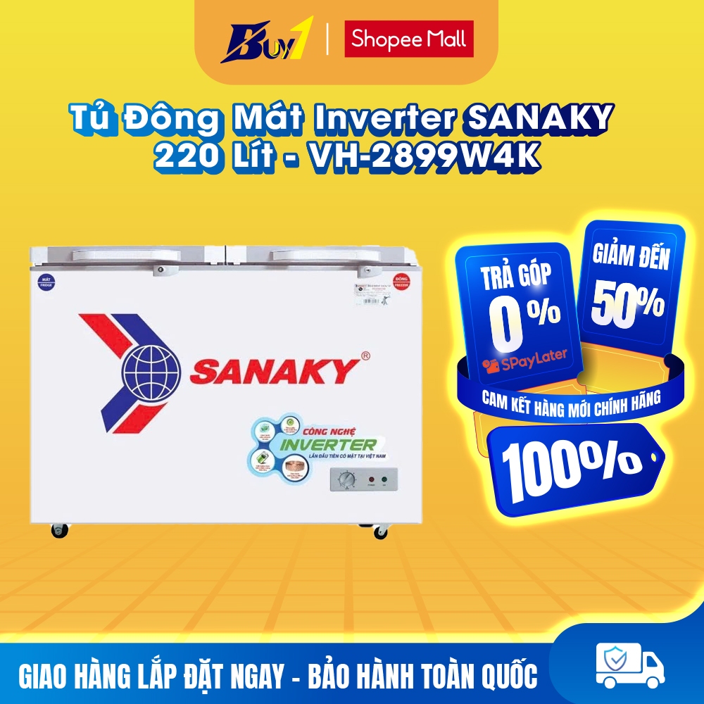 VH-2899W4K - Tủ đông MÁT Inverter SANAKY 220 lít VH-2899W4K - Bảo Hành Chính Hãng