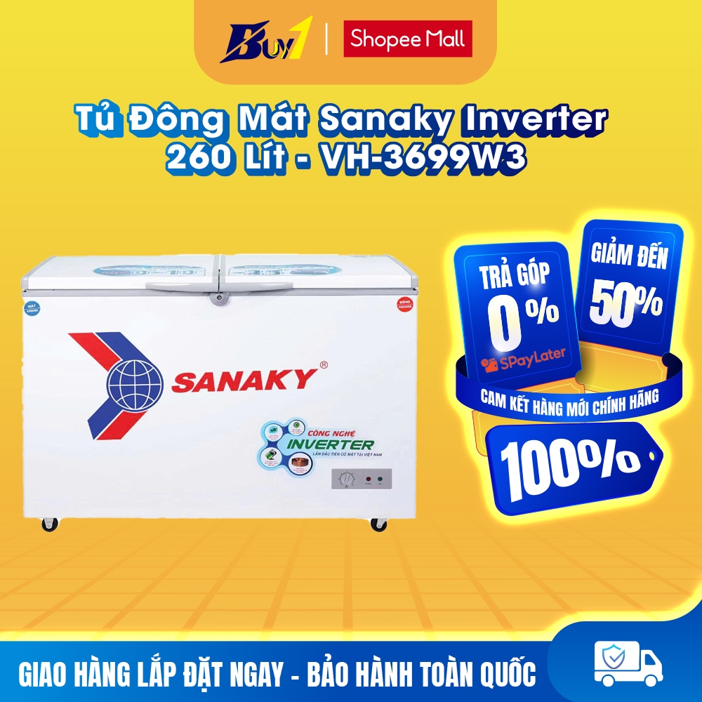 VH-3699W3 - Tủ Đông Mát Sanaky Inverter 260 Lít - Hàng Chính Hãng
