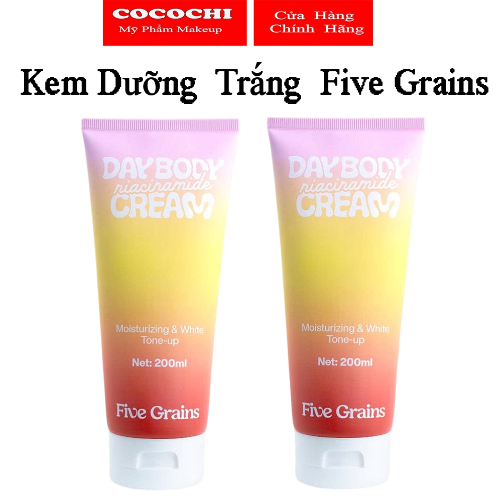 Kem Body Five Grains Trắng Da Nâng Tone Ban Ngày 200ML