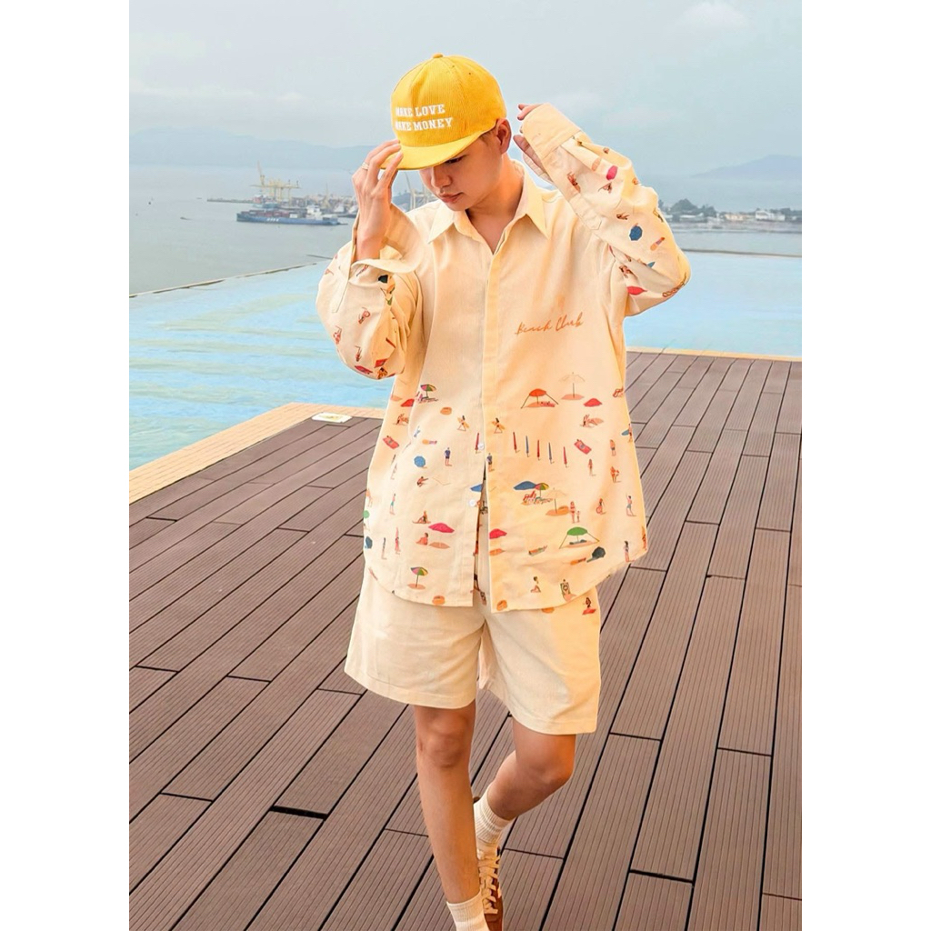 Set Beach Club - Set Linen Tay Dài Unisex - Magnus Menwear