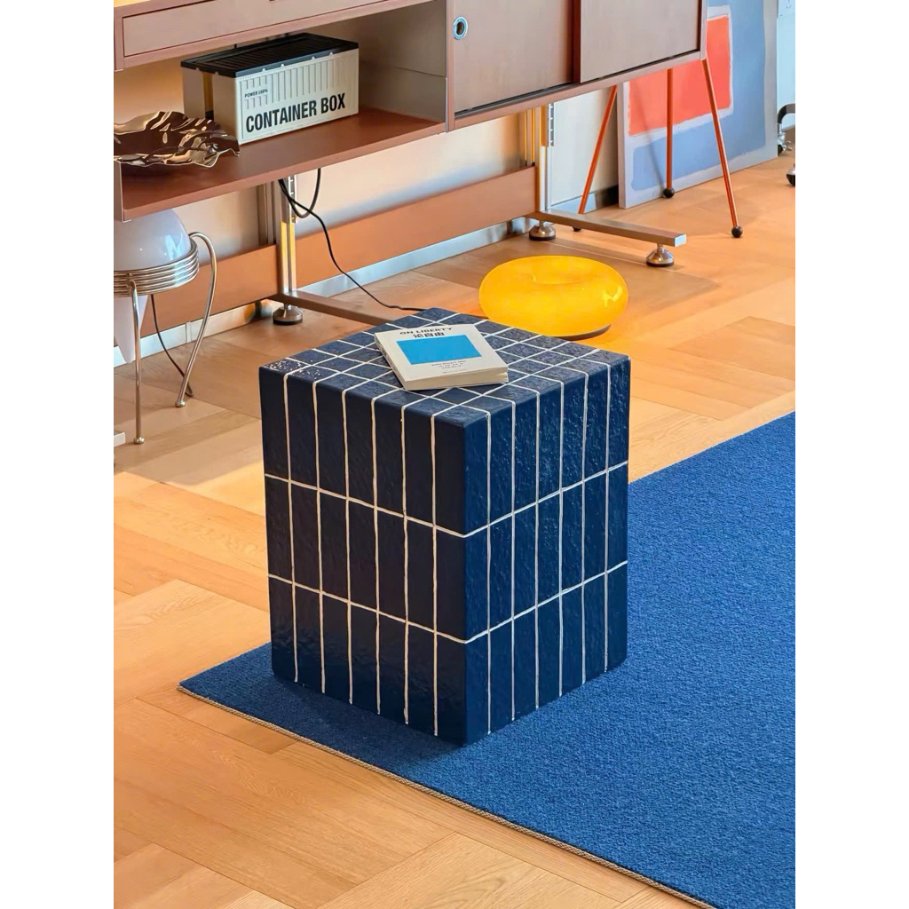 Bàn Tab Navy Side Table, Bàn Phụ Sofa Gạch Trang Trí Hiện Đại, Bàn Decor Phòng Khách