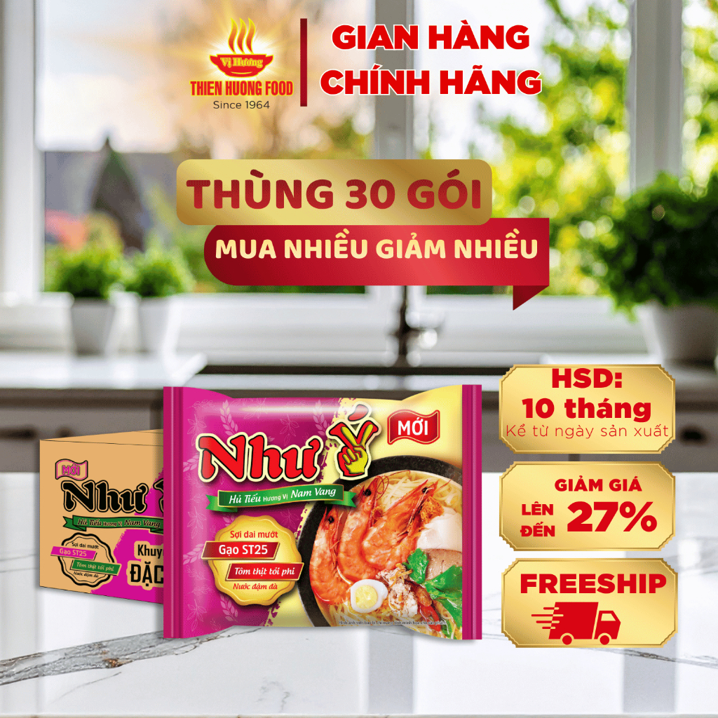 Thùng 30 Gói Hủ Tiếu Nam Vang Như Ý 60gram/gói [THNZZ0013]