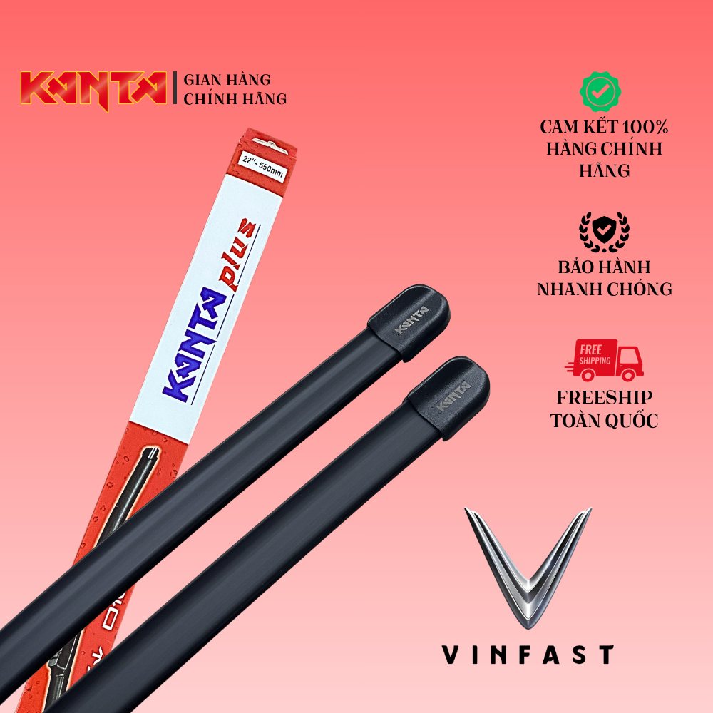 [VINFAST] - Bộ 2 Gạt Mưa KANTA PLUS - Gạt mưa chính hãng Kanta - LuxA LuxSA VF5 VF6 VF7 VF8