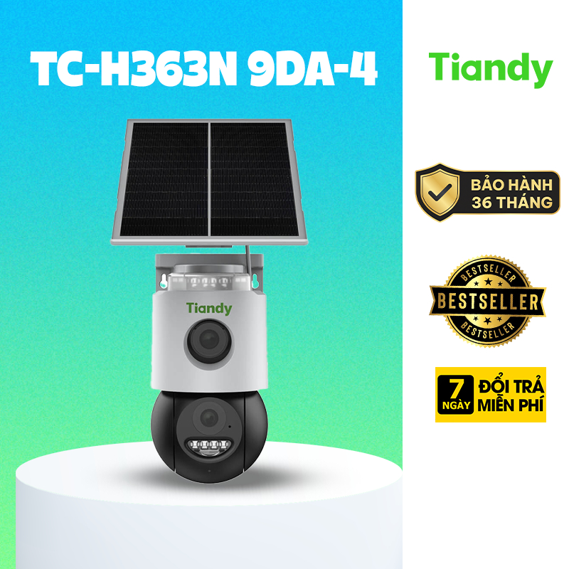 Camera thương hiệu Tiandy 4G 2 ống kính 3MP+3MP  TC-H363N 9DA-4 Color Maker, quan sát toàn cảnh và c