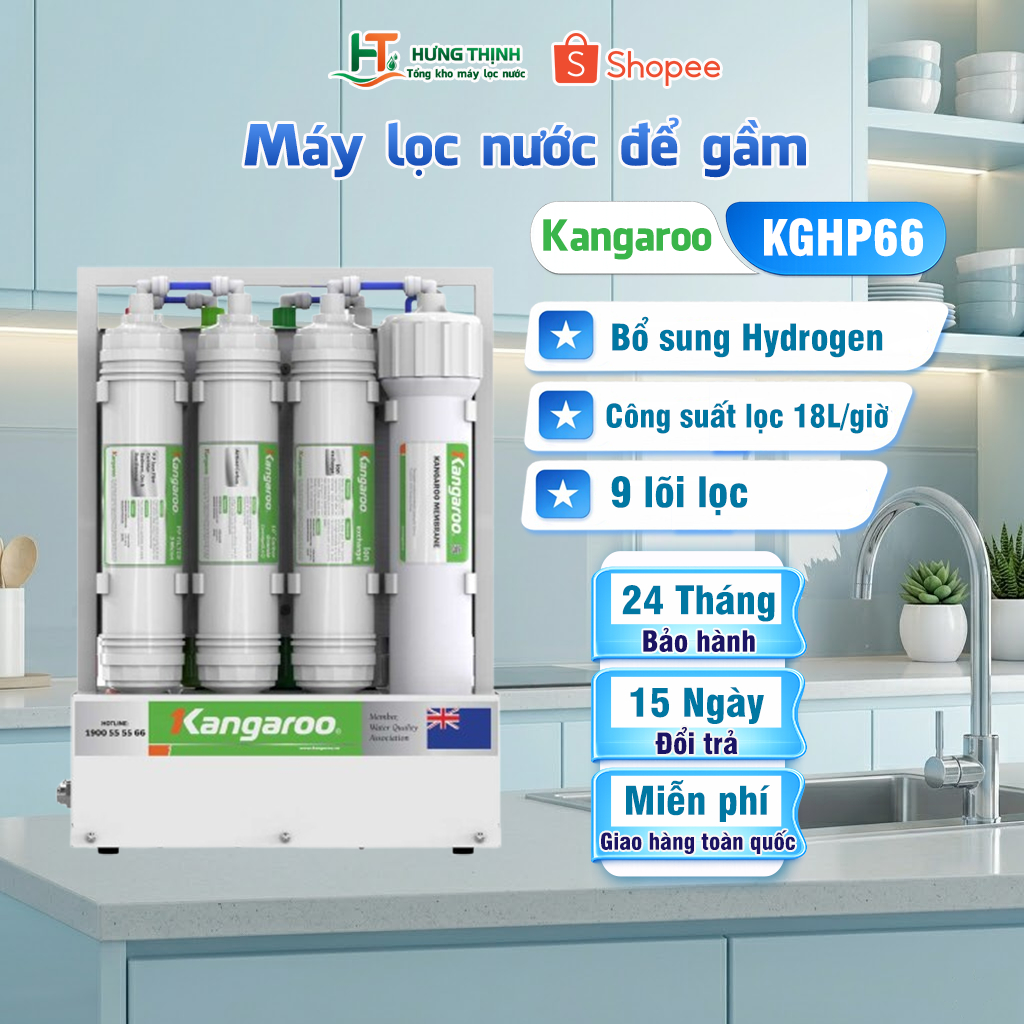 Máy Lọc Nước Kangaroo KGHP66 Kích Thước Nhỏ Gọn Tiết Kiệm Diện Tích