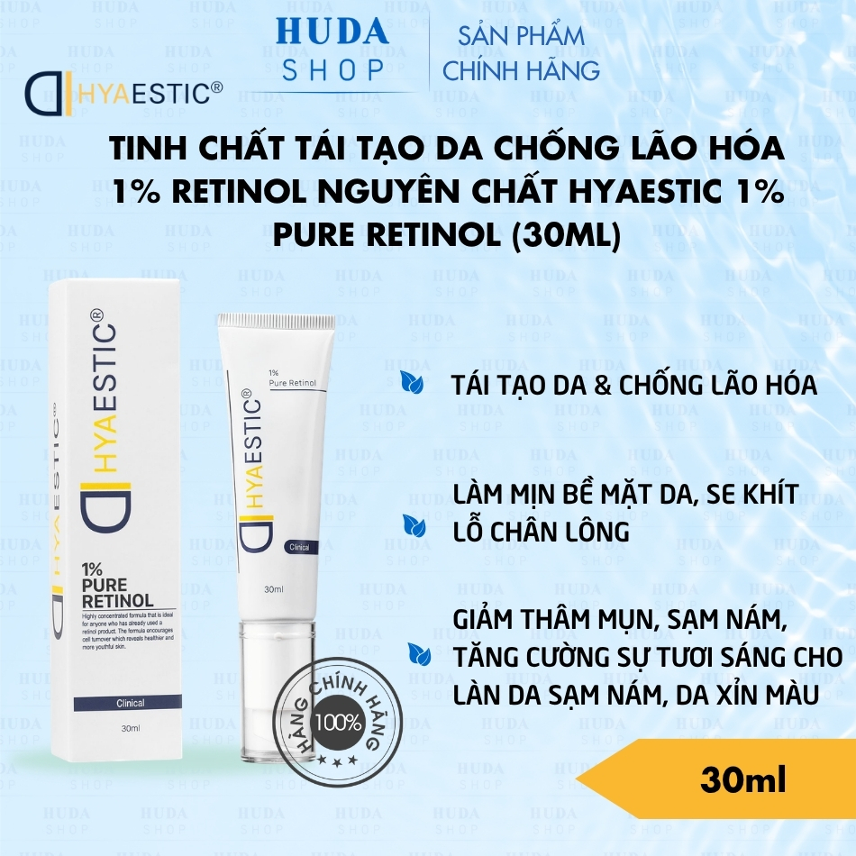 Tinh chất tái tạo da chống lão hóa 1% Retinol nguyên chất Hyaestic 1% Pure Retinol (30ml)