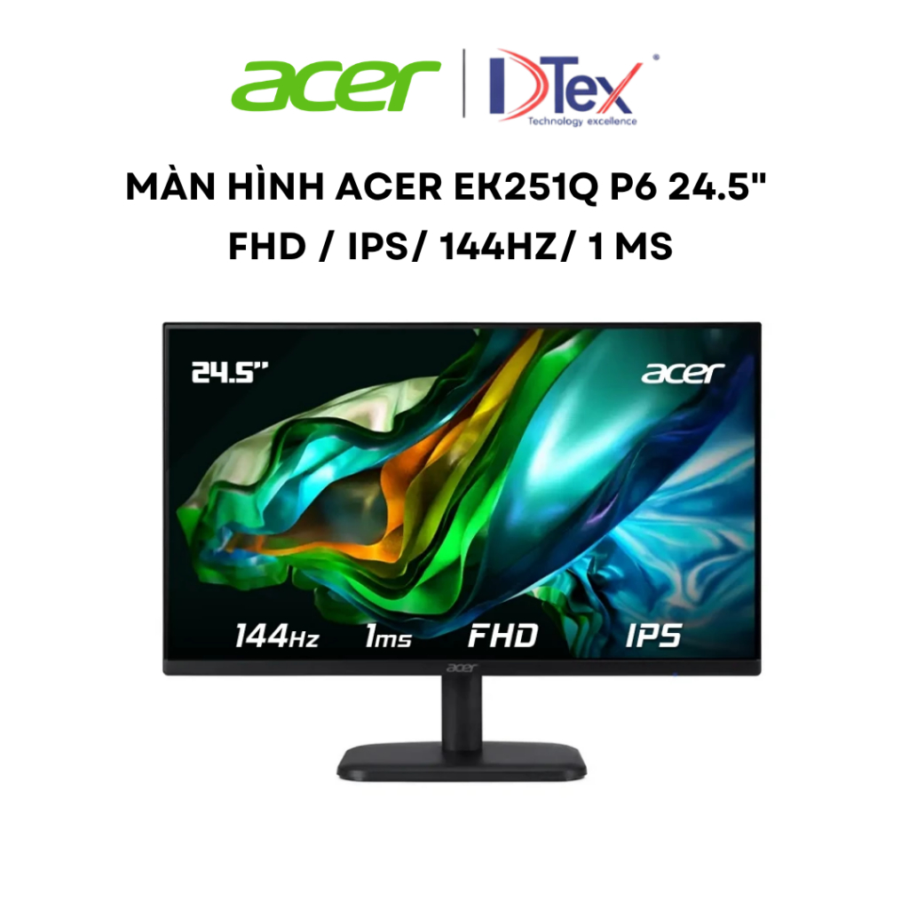 Màn hình Acer EK251Q P6 24.5" (FHD 1920 x 1080/ IPS/ 144Hz/ 1 ms) Bảo Hành Chính Hãng 3 Năm