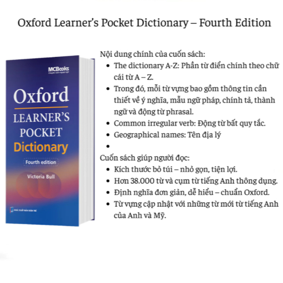 Sách - Oxford Learner’s Pocket Dictionary (Từ điển Anh – Anh) - MC