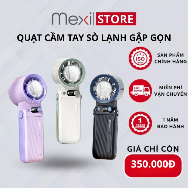 Quạt Cầm Tay Mini Sò Lạnh MEXI Dung Lượng 6000mAH Làm Mát Sò Lạnh 199 Tốc Độ Gió Gấp Gọn Tặng Kèm Dây Đeo | BigBuy360 - bigbuy360.vn