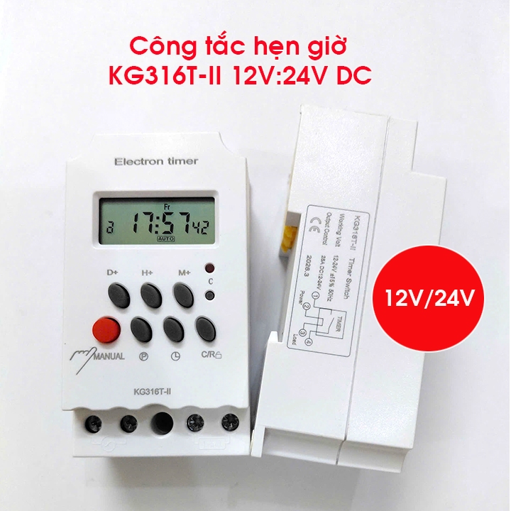 Công tắc hẹn giờ dùng điện 1 chiều 12V 24V DC KG316 T-II, timer hẹn giờ 12v 24v