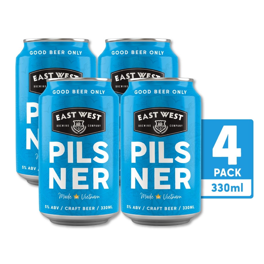 Bia Thủ Công East West Pilsner Hộp 4 Lon 330ml