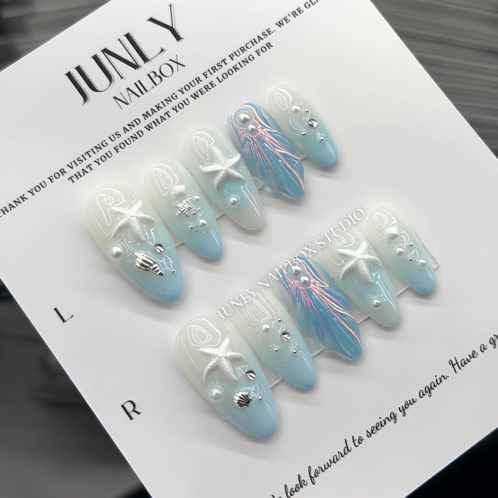 Nailbox thiết kế JUNLY sao biển nhẹ nhàng đơn giản cho nữ đi biển mã 817