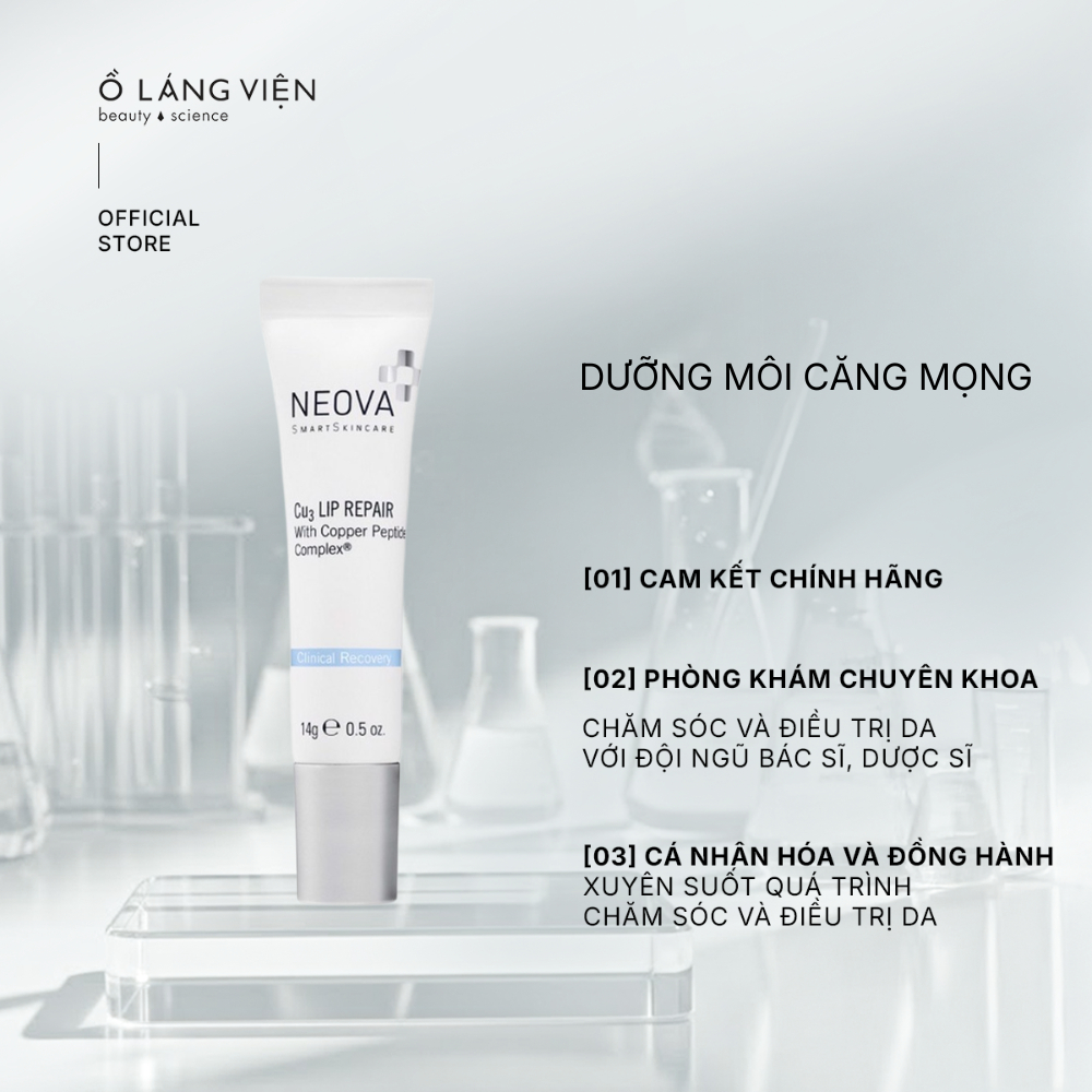 Dưỡng môi làm mờ nếp nhăn NEOVA Cu3 Lip Repair