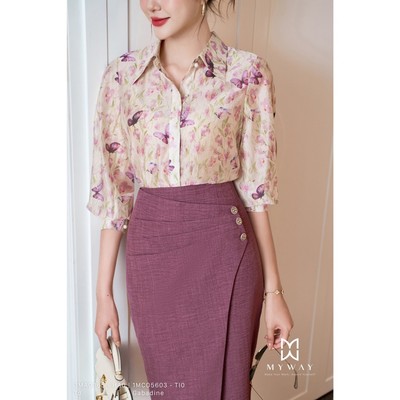 Áo Sơ Mi Trắng Nữ MY WAY Cổ Đức Dài Tay Cao Cấp 3MA0365