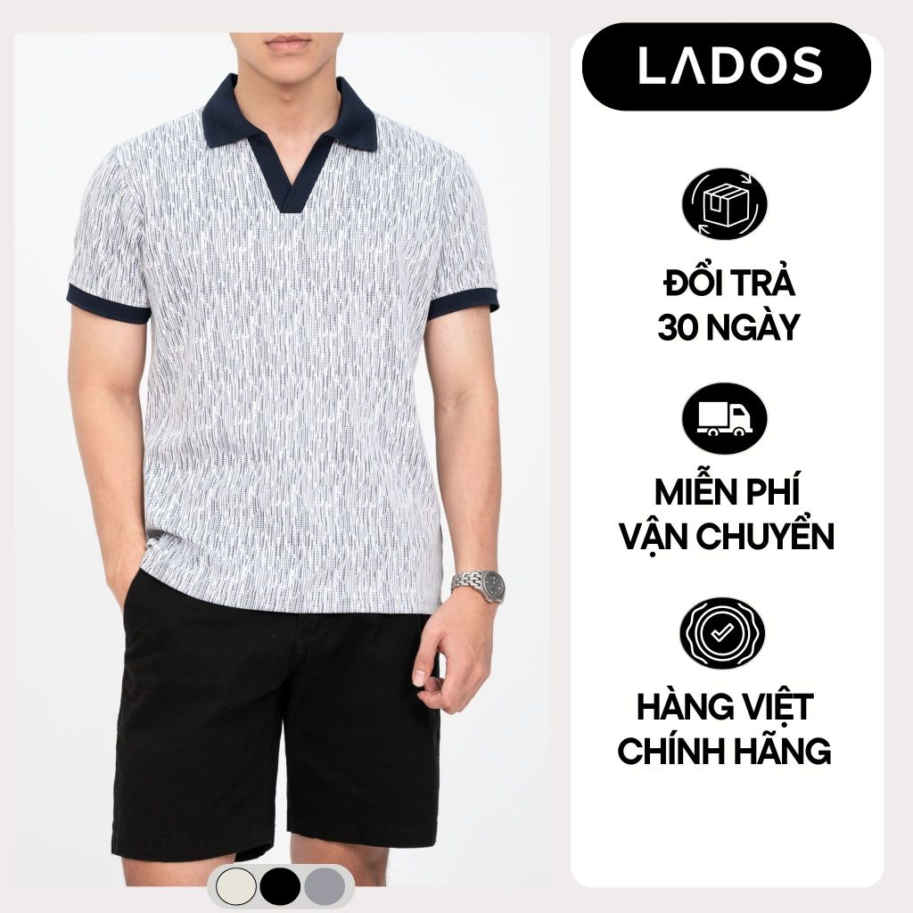 Áo Thun Polo Pique Basic Nam LADOS-9236 Thiết Kế Trụ V Chất Thun Dệt Kim Cương Cao Cấp Form Regular