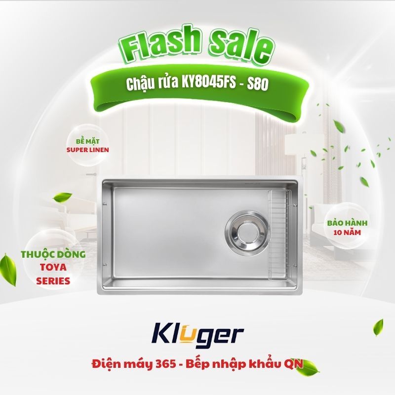 [Tặng Vòi] CHẬU RỬA CHÉN KLUGER KY8045FS – S80 – TỐI ƯU KHÔNG GIAN, CHUẨN NHẬT TINH TẾ