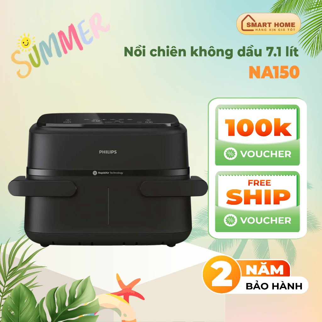 Nồi chiên không dầu Philips NA150/00 7.1 lít | Hàng chính hãng. Bảo hành 2 năm toàn quốc.