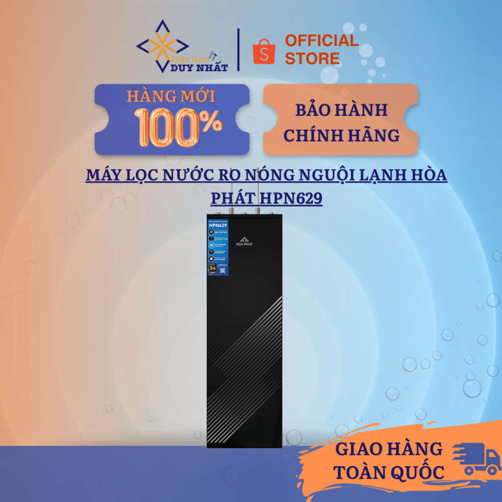 Máy lọc nước RO nóng nguội lạnh Hòa Phát HPN629 Chính Hãng