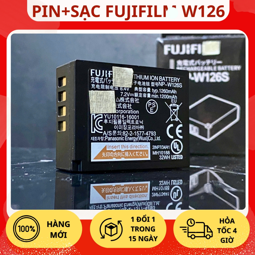 Pin Fujifilm W126 Cho Fujifilm X-E1 / X-E2 / X-E3, X-Pro1 / X-Pro2, X-A1 / X-A2 / X-A3 / X-A5