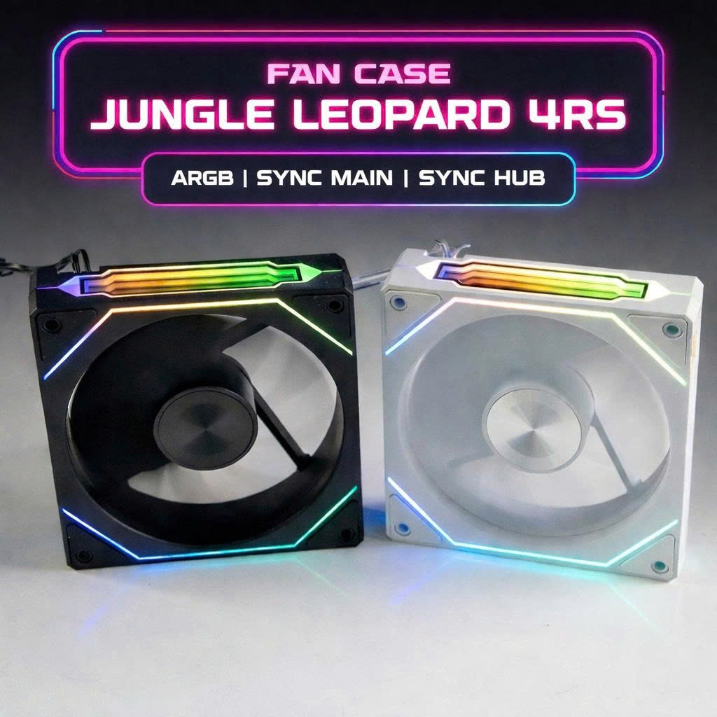 Fan case Jungle Leopard Prism 4RS - Led ARGB vô cực Sync main sử dụng hub remote chỉnh màu