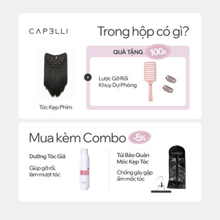Bộ Tóc Kẹp 6 Phím CAPELLI Cúp C-Curl 50cm