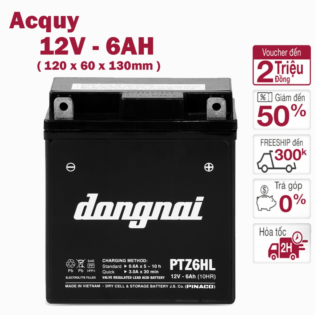 Bình Ắc Quy ( Acquy ) Xe Máy 12V 6AH | Thay Thế Bình Xe Máy Cũ | Loa kéo di động | Xe điện DFi4