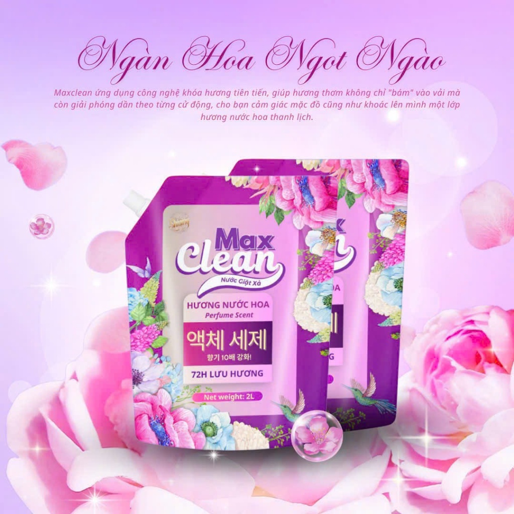 Nước giặt xả Clean Max hương nước hoa dung tích 2000ml