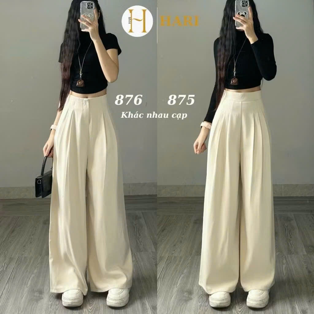 Quần tây công sở Hari ống suông ly to chất GOLD dài chùm phủ chân | BigBuy360 - bigbuy360.vn
