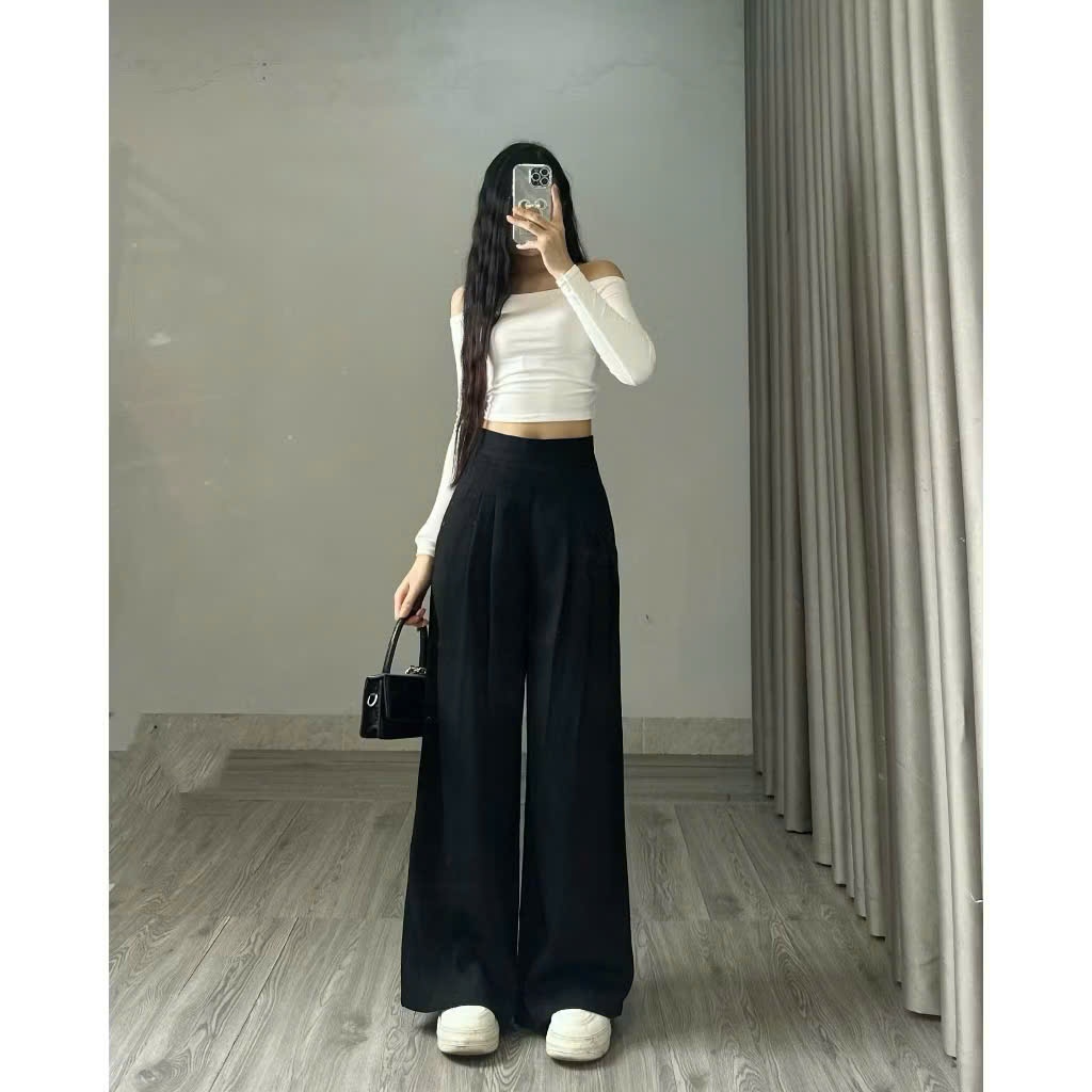 Quần tây công sở ống suông ly to Hari chất GOLD ống rộng dài chùm phủ chân nhiều màu | BigBuy360 - bigbuy360.vn