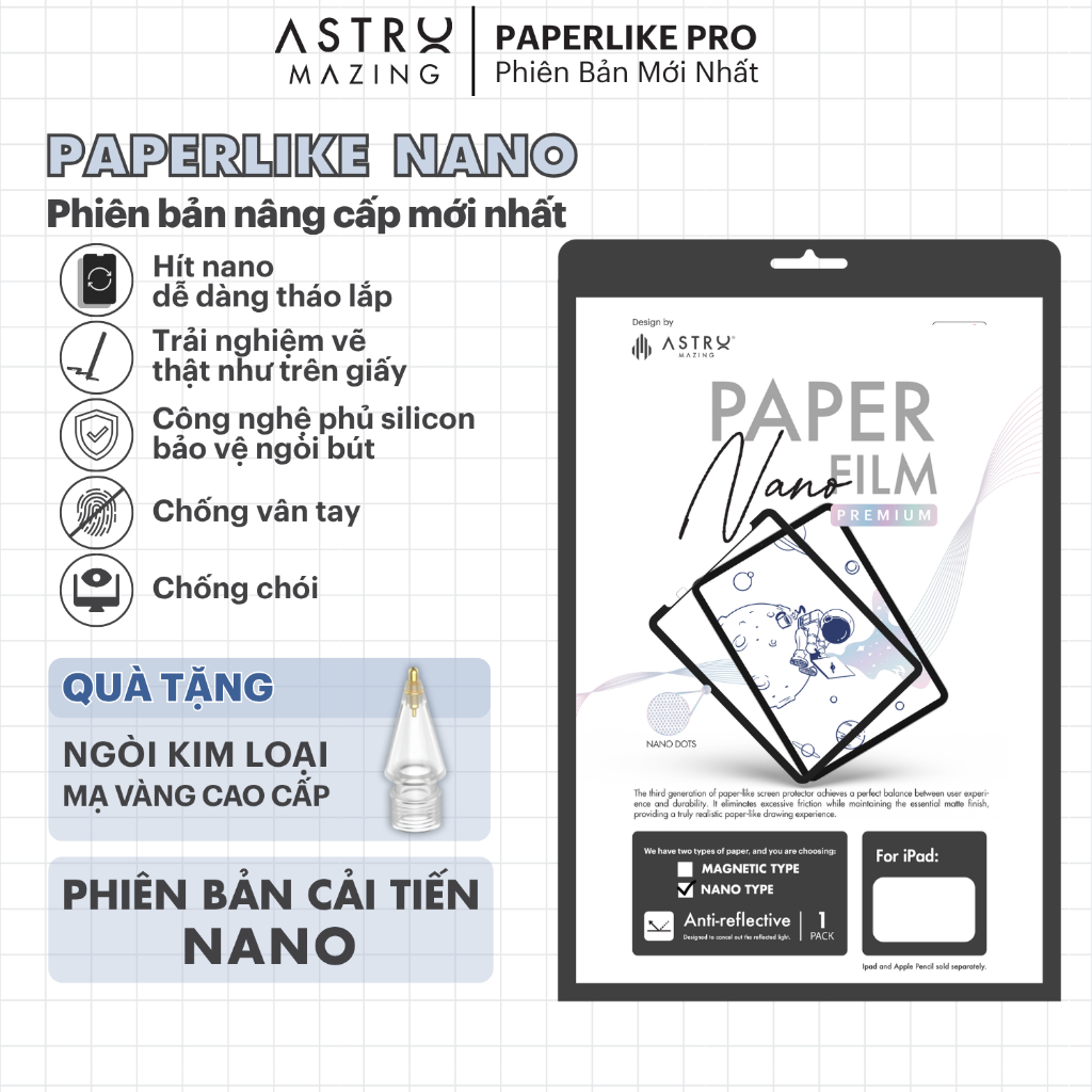 [Paperlike Nano] Miếng dán AstroMazing Paperfilm Paper Like cho iPad