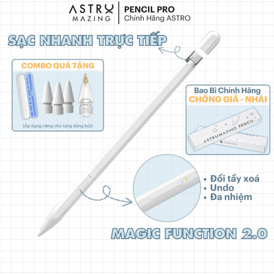 [Kho HN-HCM] Bút Stylus AstroMazing Pencil Pro cảm ứng chống chạm nhầm vẽ nét thanh đậm dành cho iPad