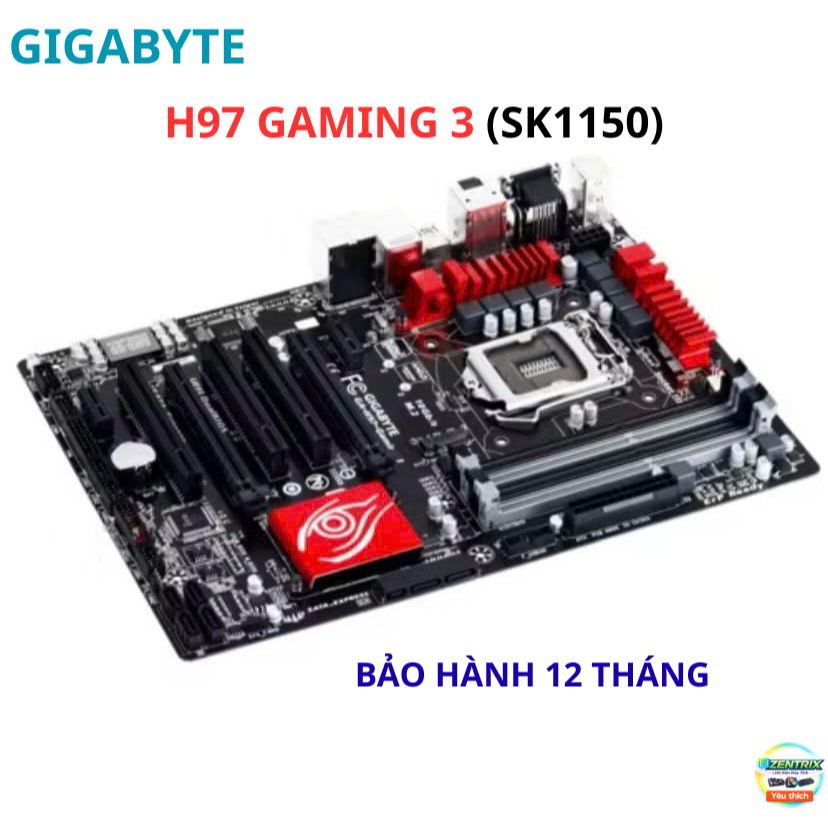 Mainboard Giga H97 - Gaming 3 SK 1150 DDR3 Gaming, Hỗ trợ i5 i7 Gen 4, 4 Khe RAM, Có M.2, Hàng Hàn Z