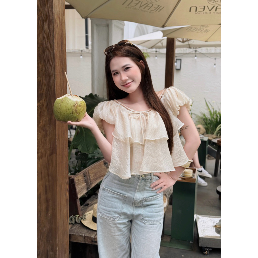 Nora Top Style Hàn – Áo Bèo Tầng Nàng Thơ, Xinh Nhẹ Nhàng