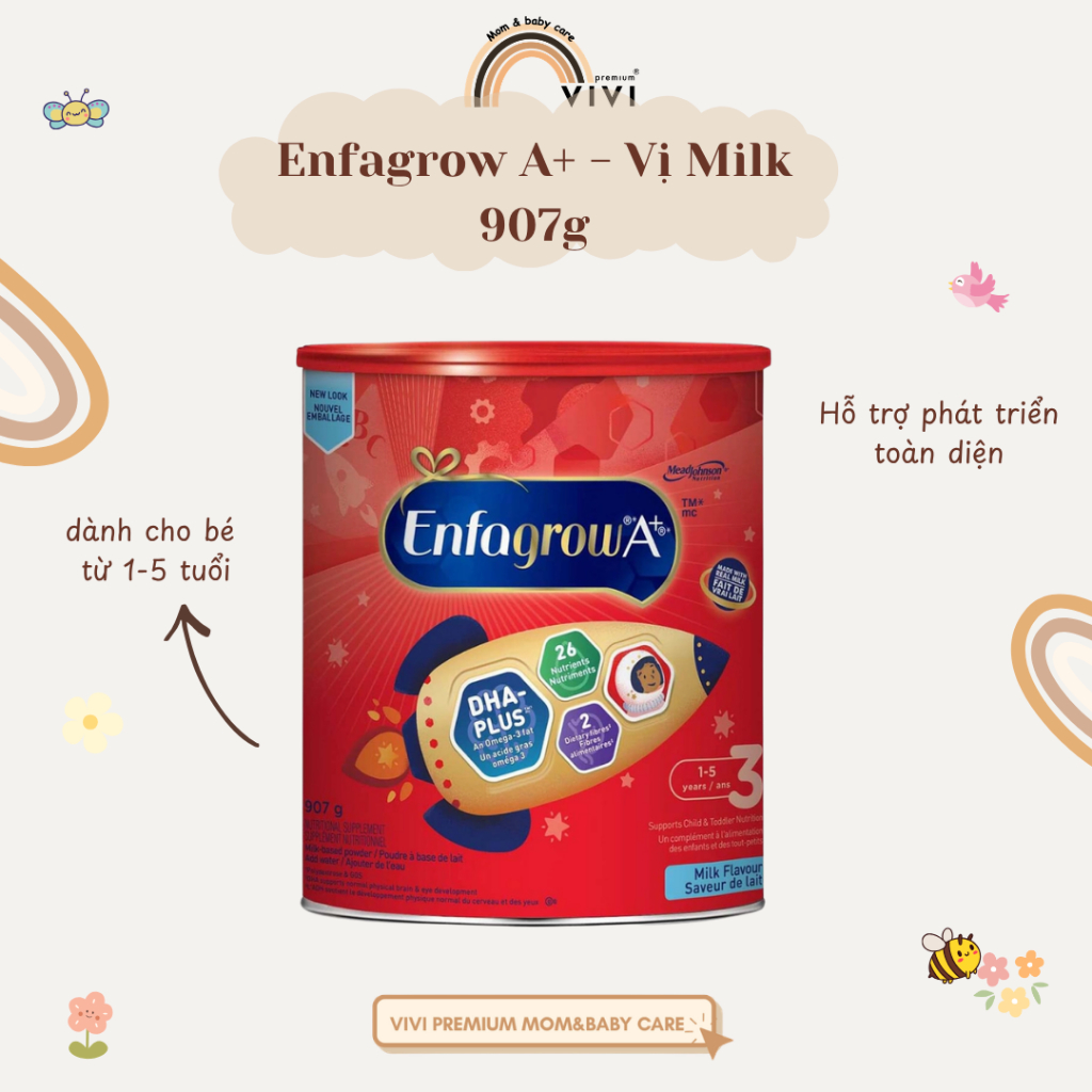 Sữa Enfagrow A+ Canada Dòng Sữa Công Thức Cho Trẻ Từ 1 - 5 Tuổi (907g)