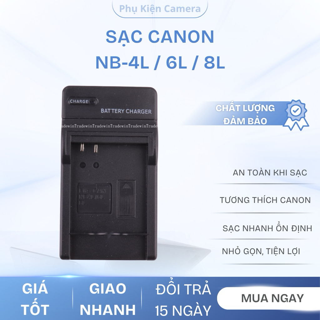 Combo Sạc + Pin Canon NB-4L 1000mAh Cho Máy Ảnh Canon IXUS 60, 65, 70, 75, 80 IS, 100, 110, 120 IS, 