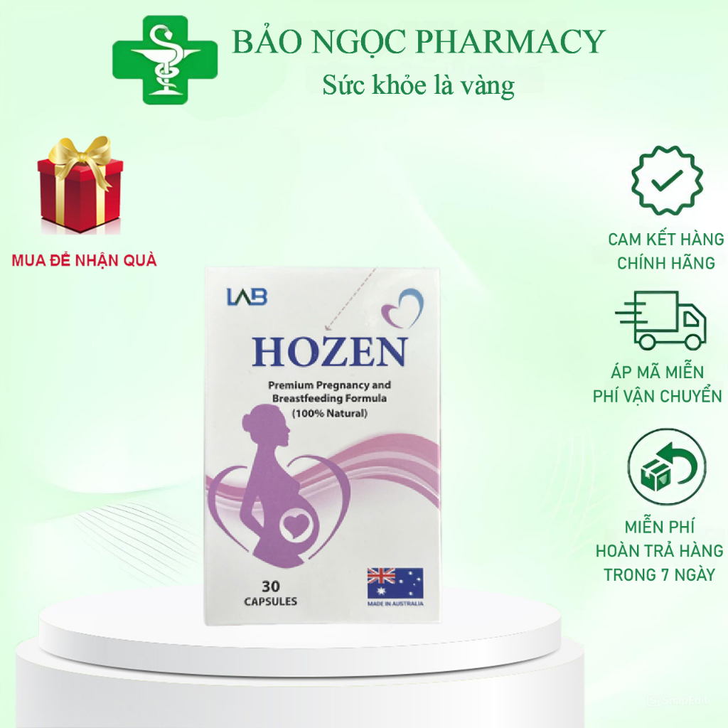 [Mẫu mới] Viên uống Hozen – Cung cấp DHA, EPA, vitamin và khoáng chất cho mẹ bầu, hỗ trợ sức khỏe th