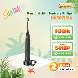 Bộ bàn chải điện và 4 đầu bàn chải thay thế Philips HX3671/54 và HX6064/96, bảo hành 2 năm