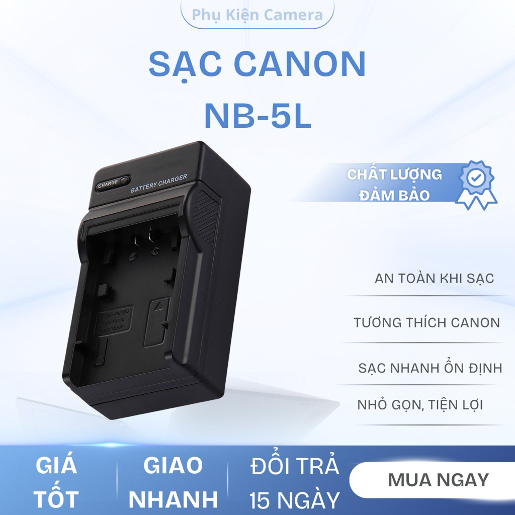 Sạc Canon NB-5L Cho Máy Ảnh Canon IXUS 800 850 900 950 IS, PowerShot S100 S110 SD700 SD800