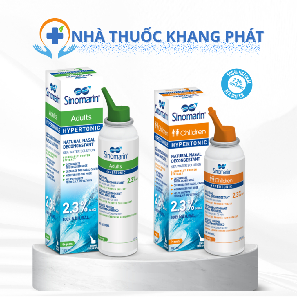 Xịt mũi Sinomarin® Hyperonic vệ sinh mũi, giảm ngh ẹt mũi cho trẻ em và người lớn, xuất xứ Hy Lạp 12