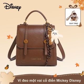 Balo Nữ Mickey Disney Chính Hãng - Balo Da Retro Phong Cách Học Đường, Túi Đeo Chéo Satchel Công Sở Cao Cấp