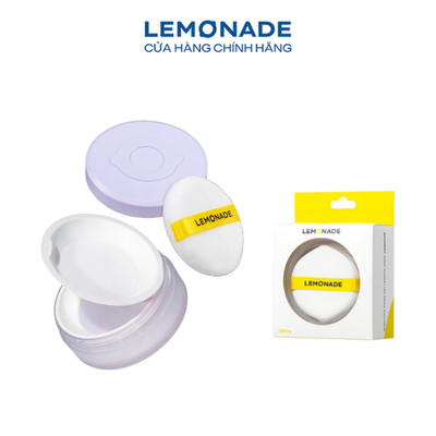 [GIFT LOYALTY] Combo Lemonade Phấn Phủ Supermatte No Makeup Loose Powder 9g&Bộ 3 Cushion Puff Set - Không màu