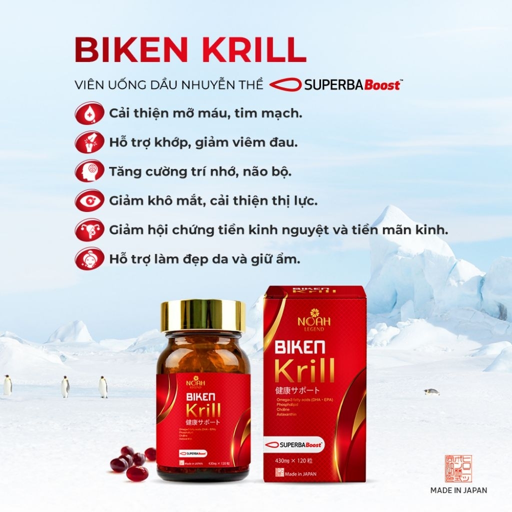 BIKEN KRILL (Bổ sung Omega-3 nhuyễn thể)
