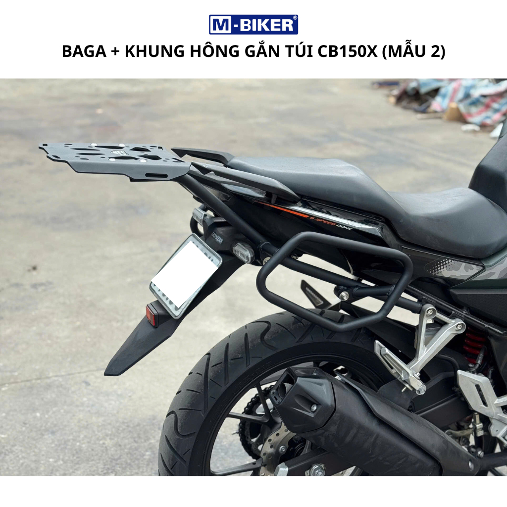 Baga CB150X, Khung túi hông CB150X, Bộ baga sau khung treo túi hông dành cho Honda CB150X