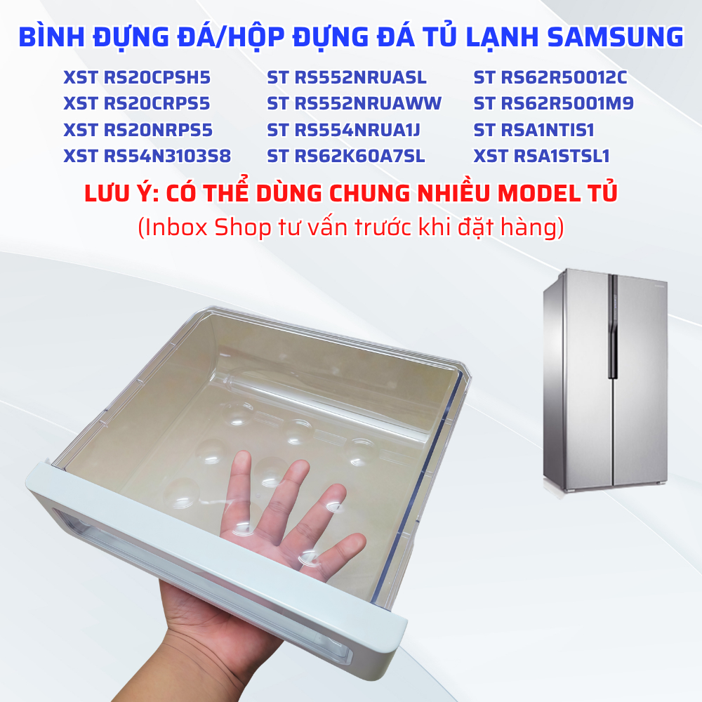 [Inbox Shop Tư Vấn Trước Khi Đặt Hàng] Bình Đựng Đá Hộp Đựng Đá Tủ Lạnh SAMSUNG Chuẩn Theo Tủ Dùng C