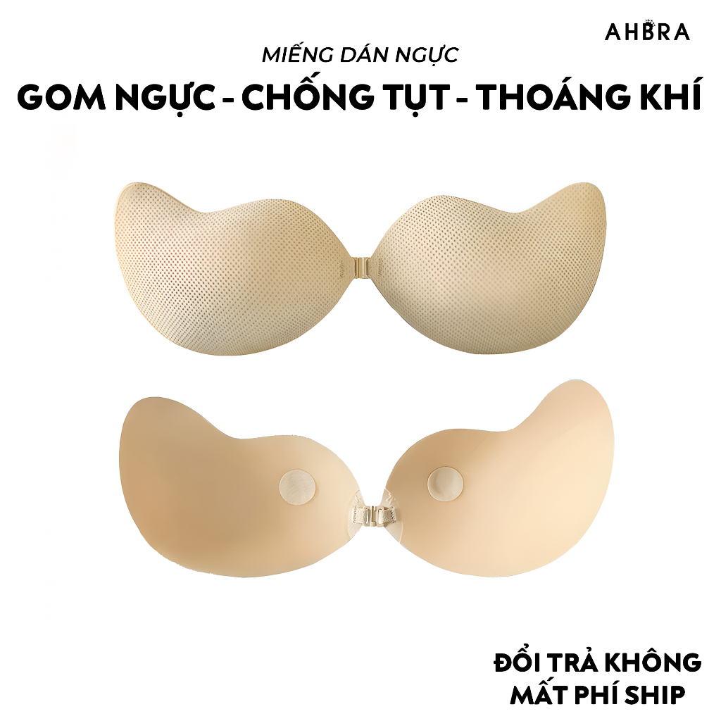 Miếng Dán Ngực Giúp Nâng Ngực Tàng Hình Dạng Dán Ti Thiết Kế Mango Cup Viền Mỏng AHBRA NAB01