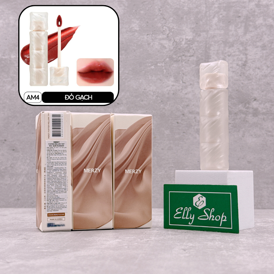 [Công ty] Son phao Merzy AM4 kem lì mềm mịn như bơ, lâu trôi Puffer Mellow Tint 3.7g - EllyHouse Tin
