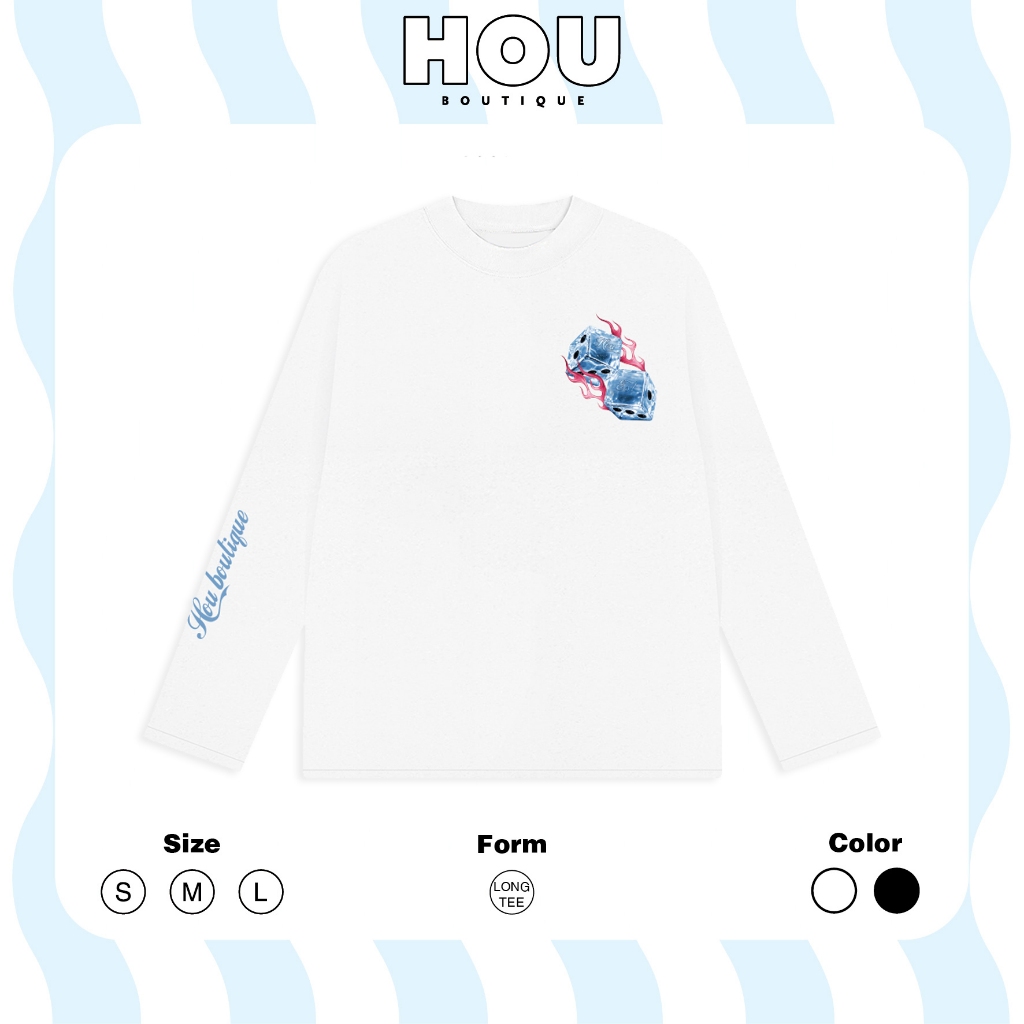 [Hàng Mới] Áo Thun Nữ Longtee tay dài, Thun coton 2 chiều premium, Cổ tròn HOU boutique Mẫu HOU Dice